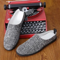 mens summer new fashion cotton cloth casual shoe male breathable comfy soft linen loafers slip on leisure driving linen shoes