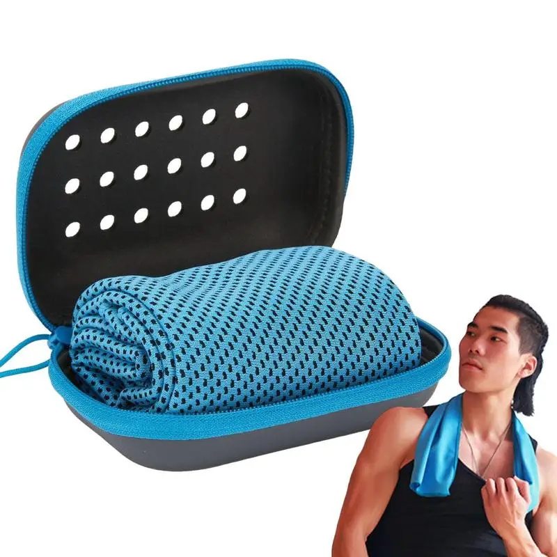 

Sports Running Yoga Gym Club Hot Chilly Sweat Absorption Cold Towel with Storage Quick Drying Cooling Towel Soft Breathable