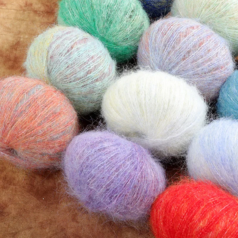 50 г/рулон цветная золотая шелковая мохеровая шерстяная пряжа высококачественная