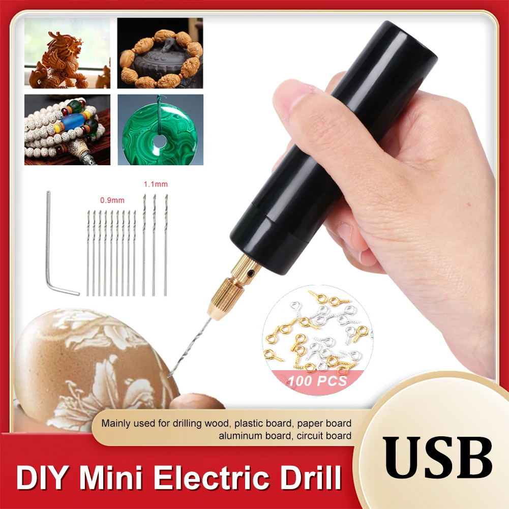

Mini Electric Drills Portable Handheld USB Drill Rotary Tools Engraver Pen Drilling Jewelry Tools With Drill Bits Power Tools