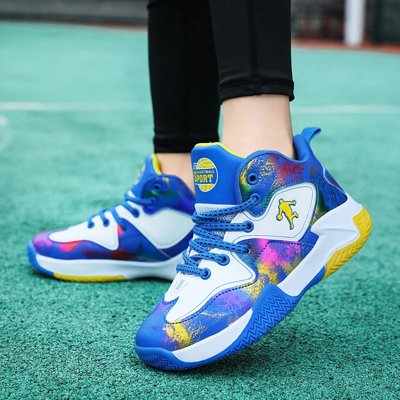 2022 Children's Basketball Sneakers Cushion Anti-skid Neutral Training Basketball Shoes Children's Comfortable Basketball Shoes