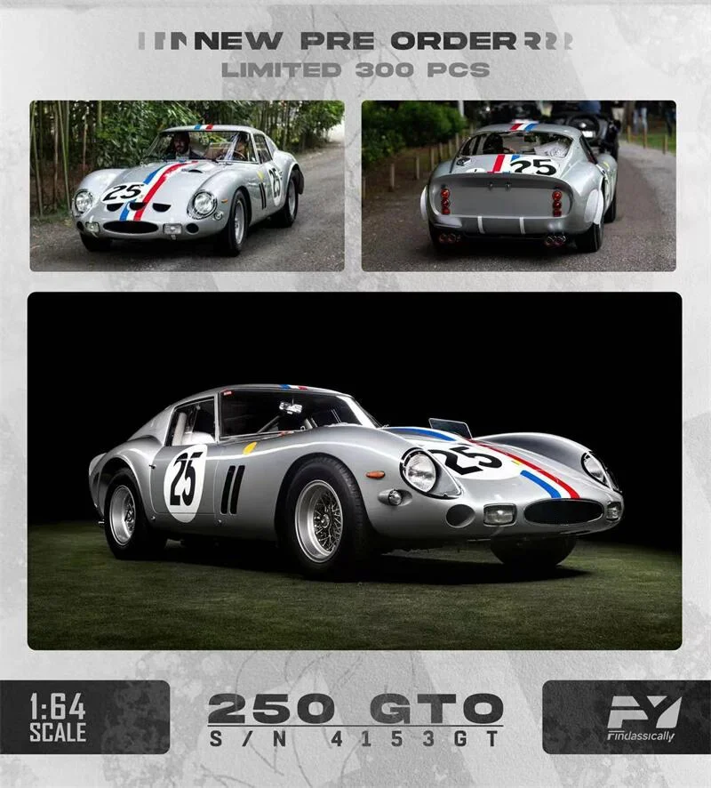 Finclassically 1:64 250 GTO Limited 300 Литая под давлением модель автомобиля