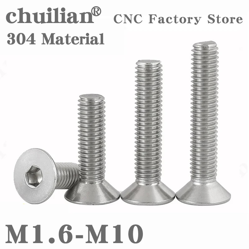 

M2 M2.5 M3 M4 M5 M6 Din7991 304 stainless steel Bolt Hexagon Hex Socket Flat Head Countersunk Screw Furniture screws