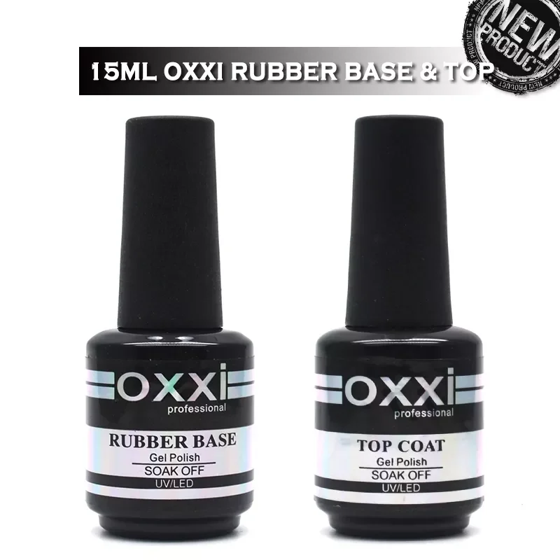 

oxxi Latest 15ml Nail Rubber Base Coat Semi Permanant UV Gel Varnishes Primer for Nails Matte Top Coat Nail Art Base Top Gellak