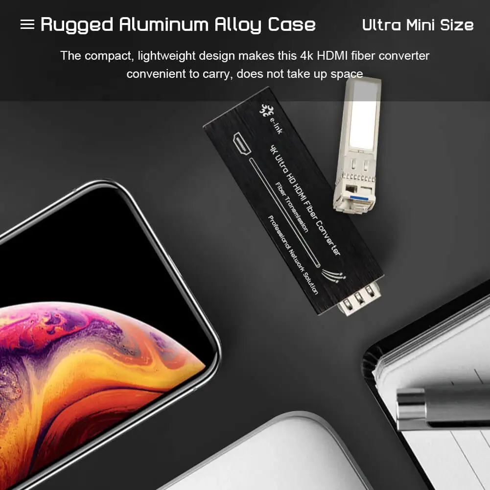 Mini 4K HDMI Extender HDMI Over Fiber Converter 4K@30HZ Video Optical Transceiver LC Single Mode 20km Multimode 300m 10G SFP