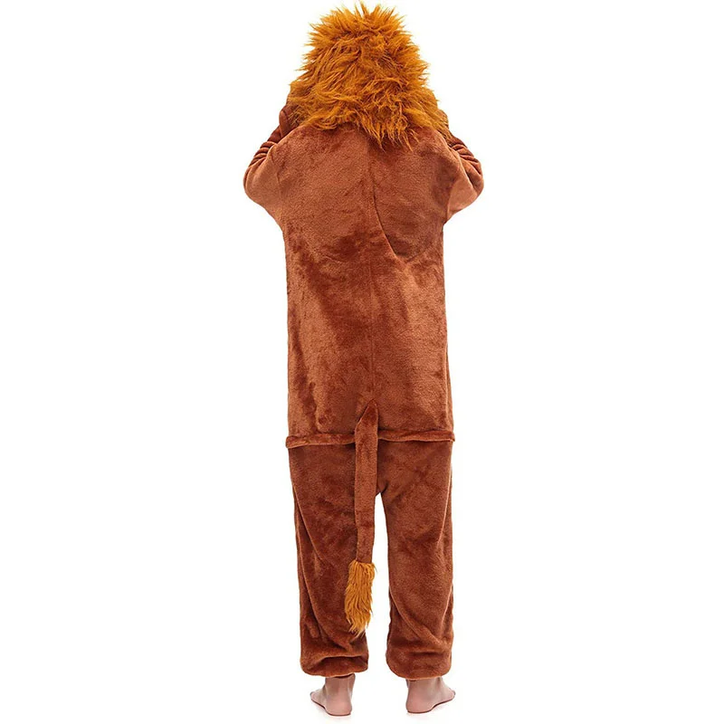 Family Kigurumi Pajamas 3D New Brown Lion Onesie Cosplay Costume Pajamas For Babies Kids and Adults