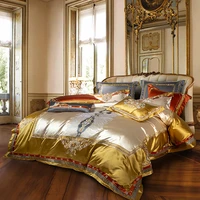 2022 bedding set luxury 800tc silk cotton palace embroidery quilt cover flat sheet bedspread pillowcases queen king size 4 10pcs