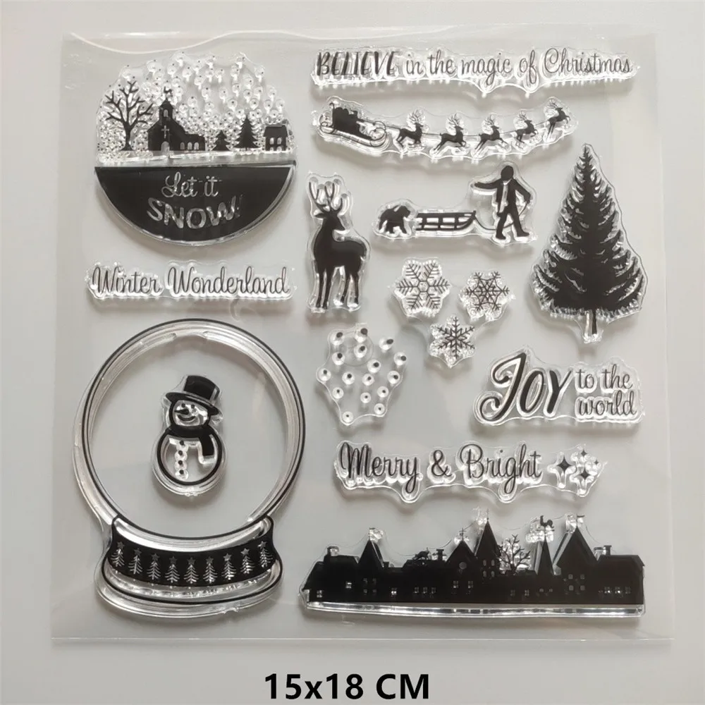 (26 стилей) 2021 Рождественская елка прозрачные штампы Сделай Сам Скрапбукинг