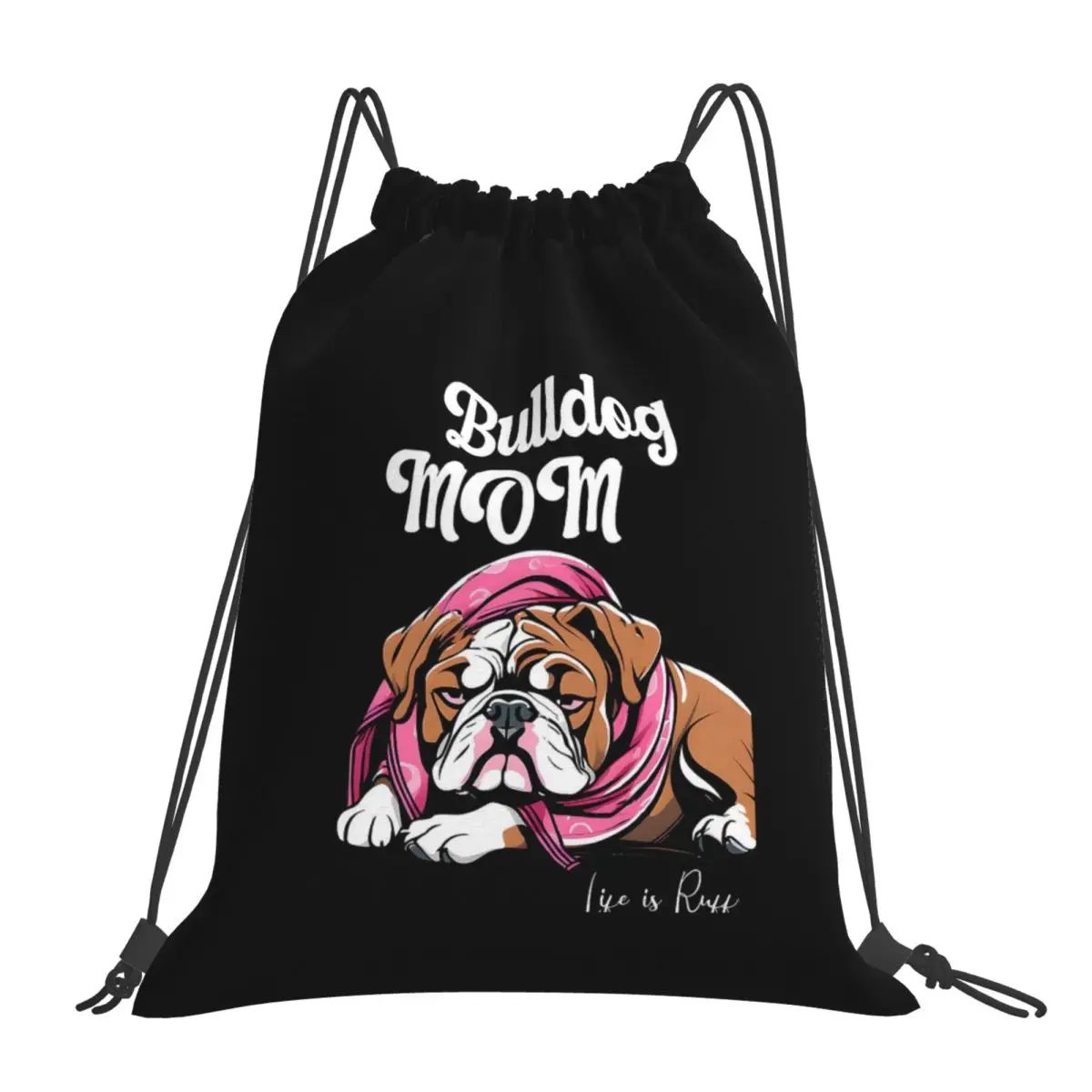 

Lazy English Bulldog - Bulldog Mom Backpacks Fashion Portable Drawstring Bags Drawstring Bundle Pocket Sports Bag Book Bags