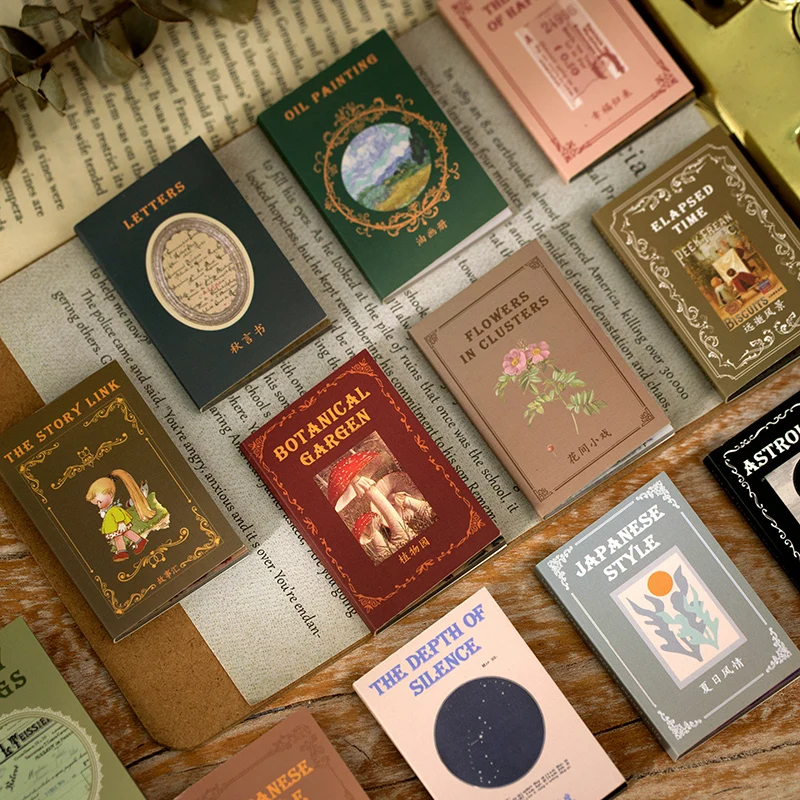 

50 шт./партия, бумажные мини-книги с буквами в ботаническом саду