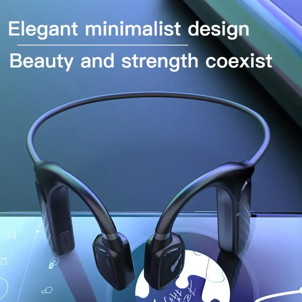 

MD04 Wireless Headphones Bone Conduction Neckband ABS Bluetooth-compatible5.0 No Delay Sports Ear Hook Earphones for Cycling