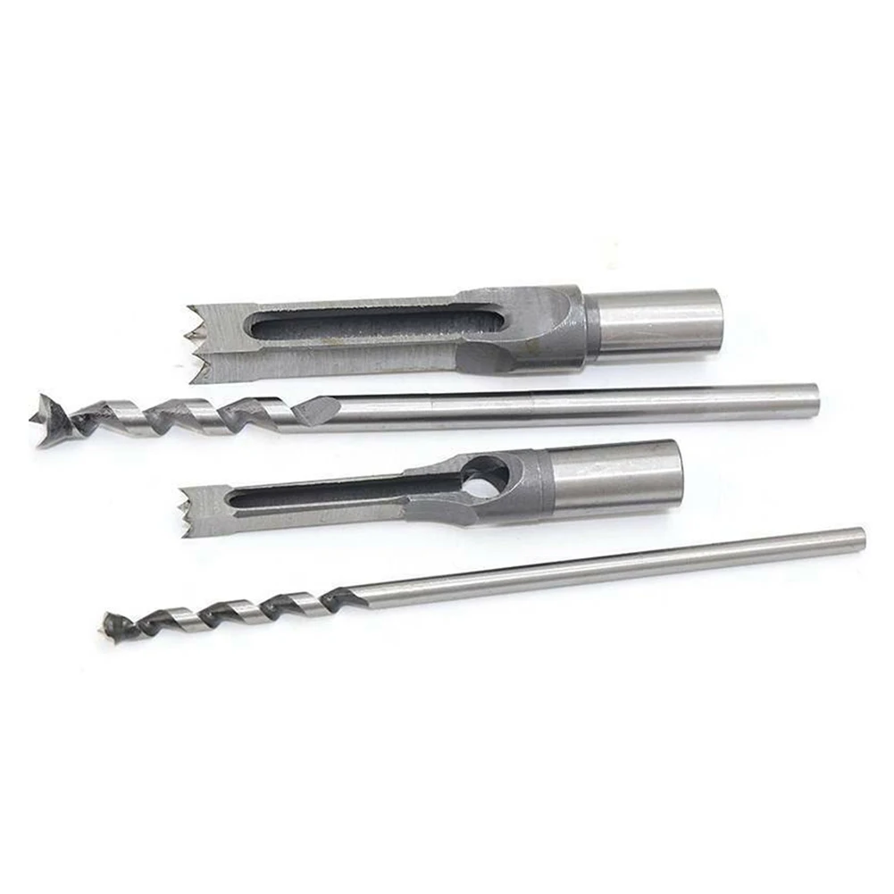 

4Pcs Square Hole Auger Drill Bit HSS Twist Drill Bits Mortising Woodworking Saw Mortise Chisels Drill Square Hole Extended Saw