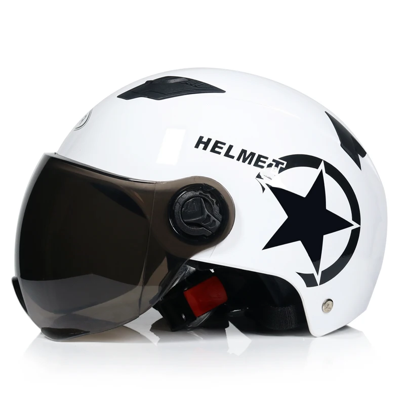 

Face Helmet Motorcycle Open Dual Lens Visors Men Women Summer Electric Bicycle Helmet Scooter Motorbike Moto Bike Helmets