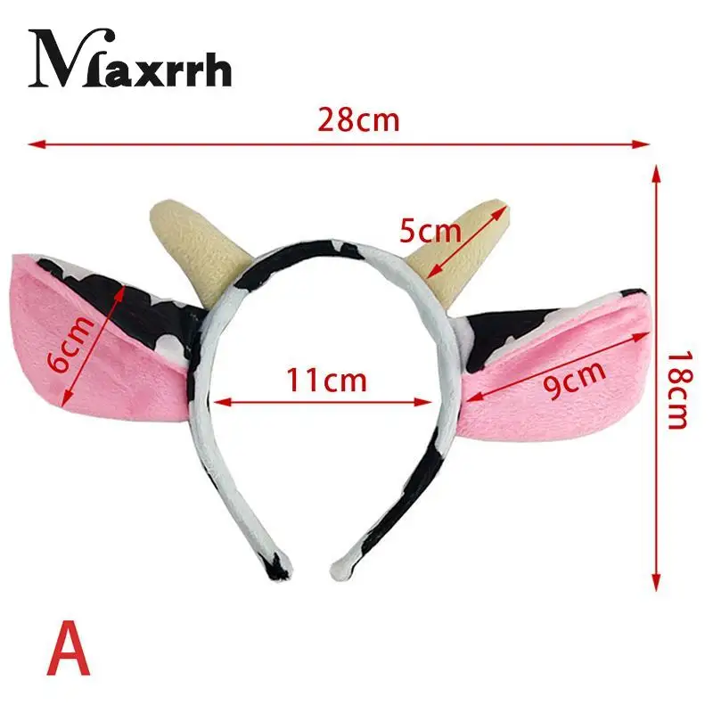 Креативная повязка на голову с ушками из коровьего молочного рога для костюма