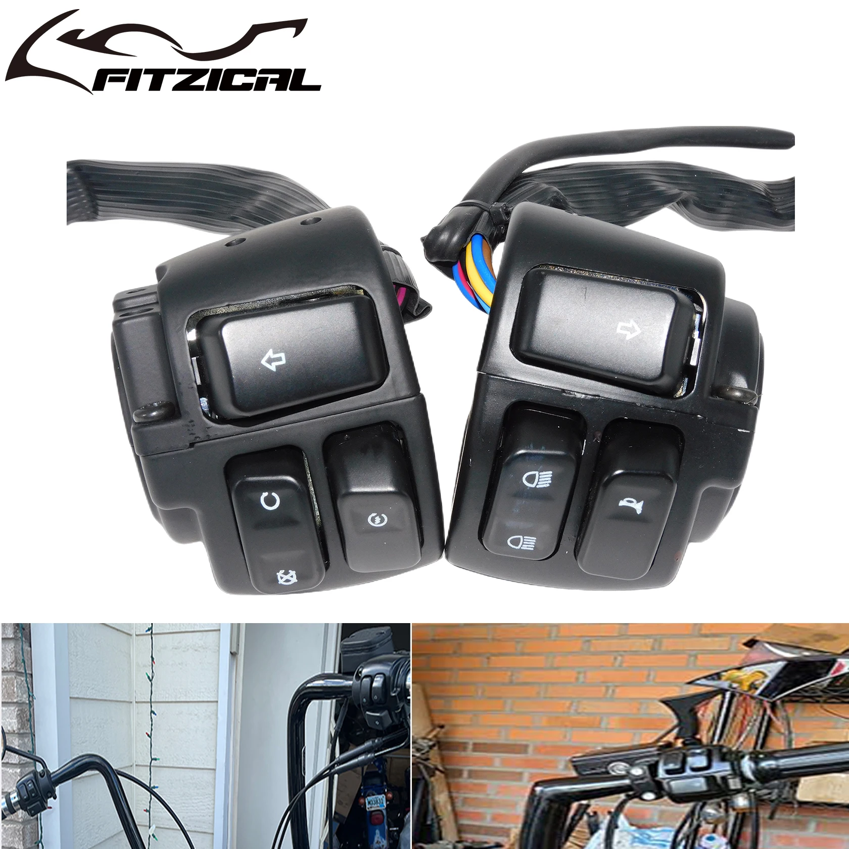 Мотоциклетный переключатель 1 дюйм на руль с указателем поворота черный для Harley