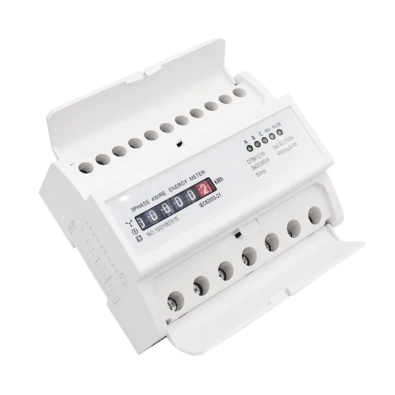 

3 Phase 4 Wire Energy Meter 220/380V 20-80A Digital Electric Power Meter Energy Consumption Kwh Meter LCD Rail Type