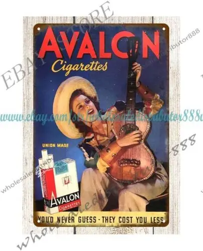 Металлическая жестяная вывеска AVALON CIGARETTES с табаком 1941 год современный домашний