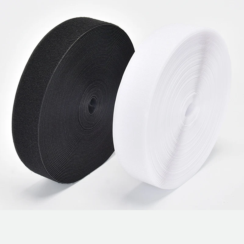 2M  Adhesive Fastener Tape Black White No Glue Nylon Hook and Loop Garment And Shoe Sewing Accessories