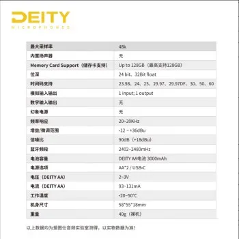 Карманный профессиональный рекордер Deity PR-2 со встроенным таймером цифровыми