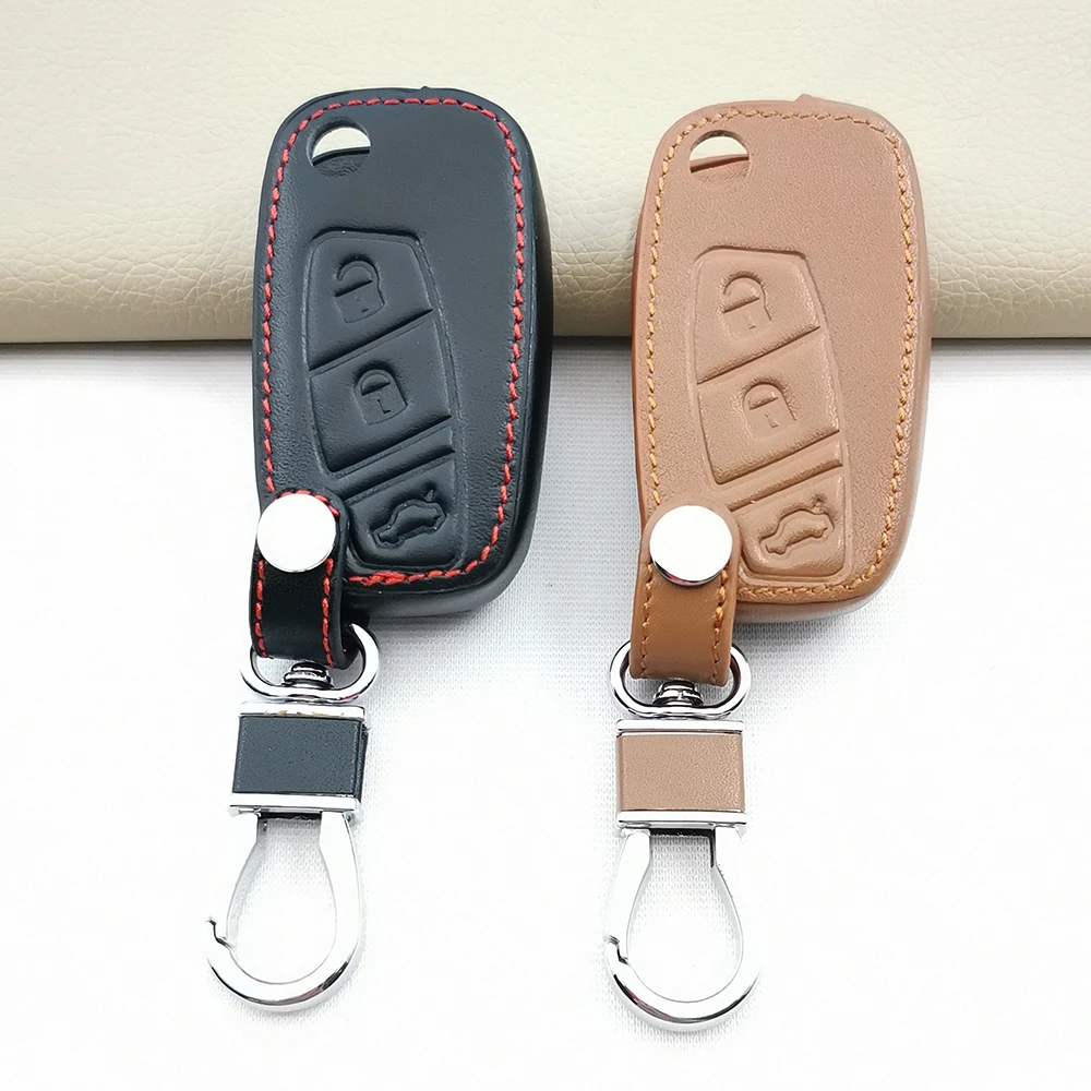 

New Styles Leather Key Case Remote Fob Car Key Cover For FIAT 500 Panda Stilo Punto Doblo Grande Bravo 500 Ducato Minibus