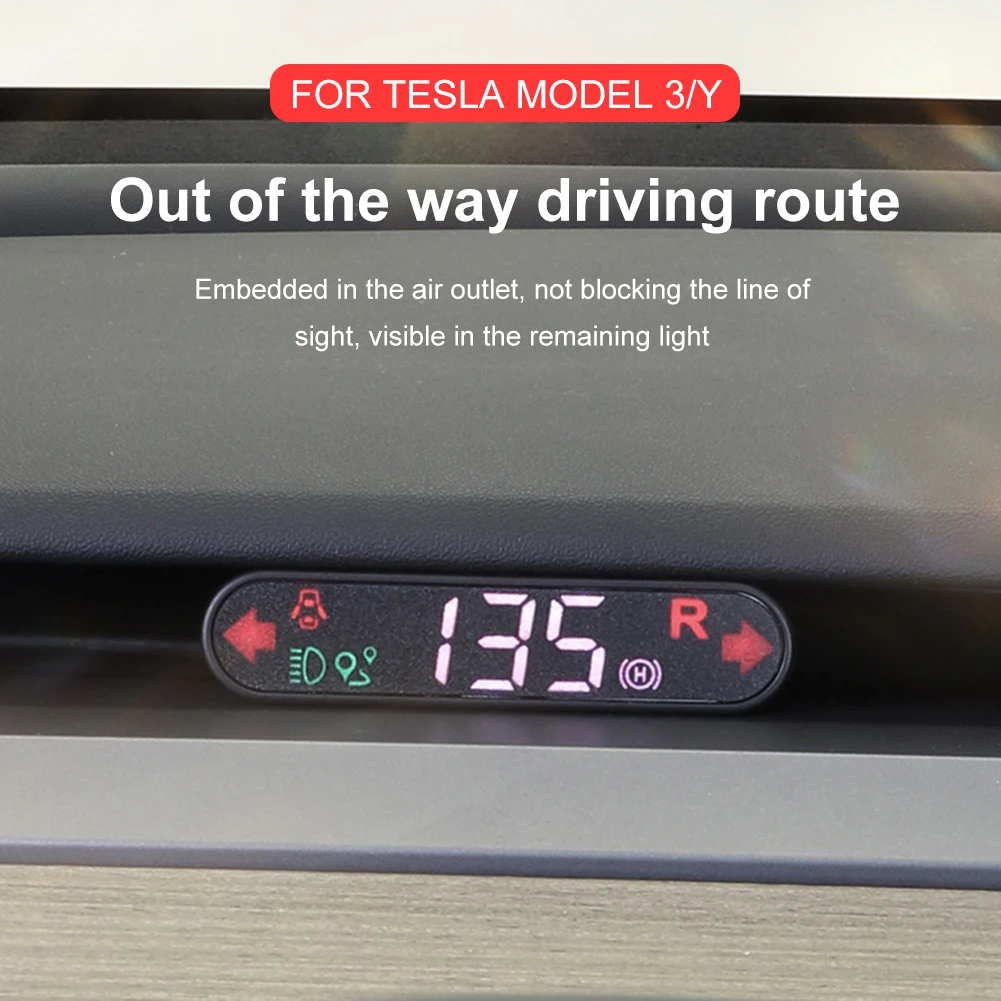 

Car Head-Up Display Speedometer Overspeed Alarm Car HUD Head-up Display Removable Safe Driving for Tesla Model 3/Y 2021-2022