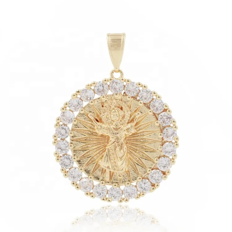 Ruixi Joyeria Hip Hop Religion Christian San Judas Tadeo Oro Laminado Pozłacany 18-karatowy naszyjnik z biżuterią dla mężczyzn i kobiet