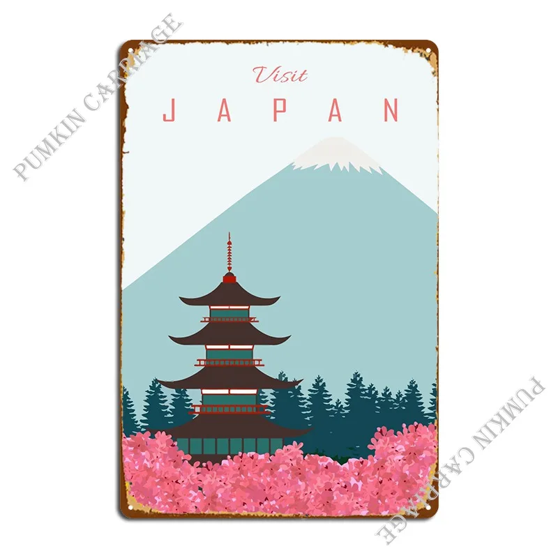 

Посетите Японию, металлический плакат с табличкой, постер для паба, клуба, кинотеатра на заказ, жестяной плакат