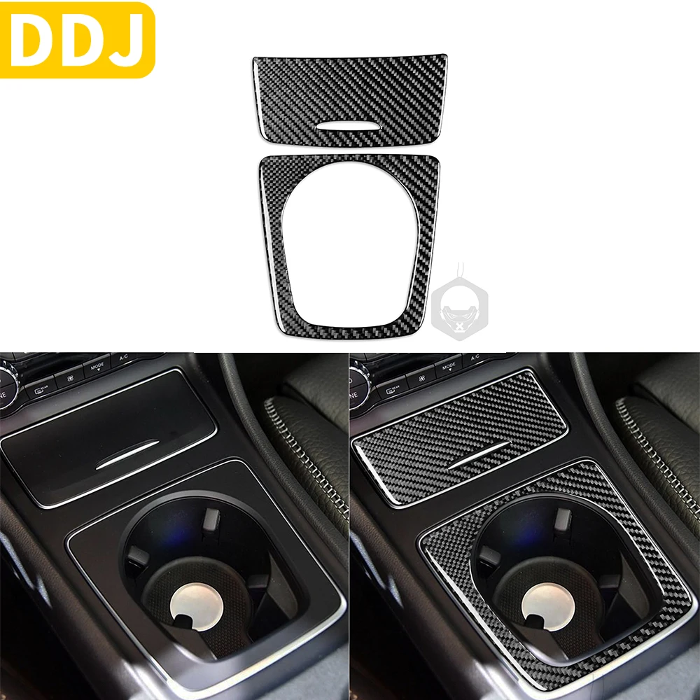 

Carbon Fiber Interior Cup Holder Cigarette Lid Trim Sticker For Mercedes-Benz CLA C117 2014-2018 GLA X156 2015-2019 Styling