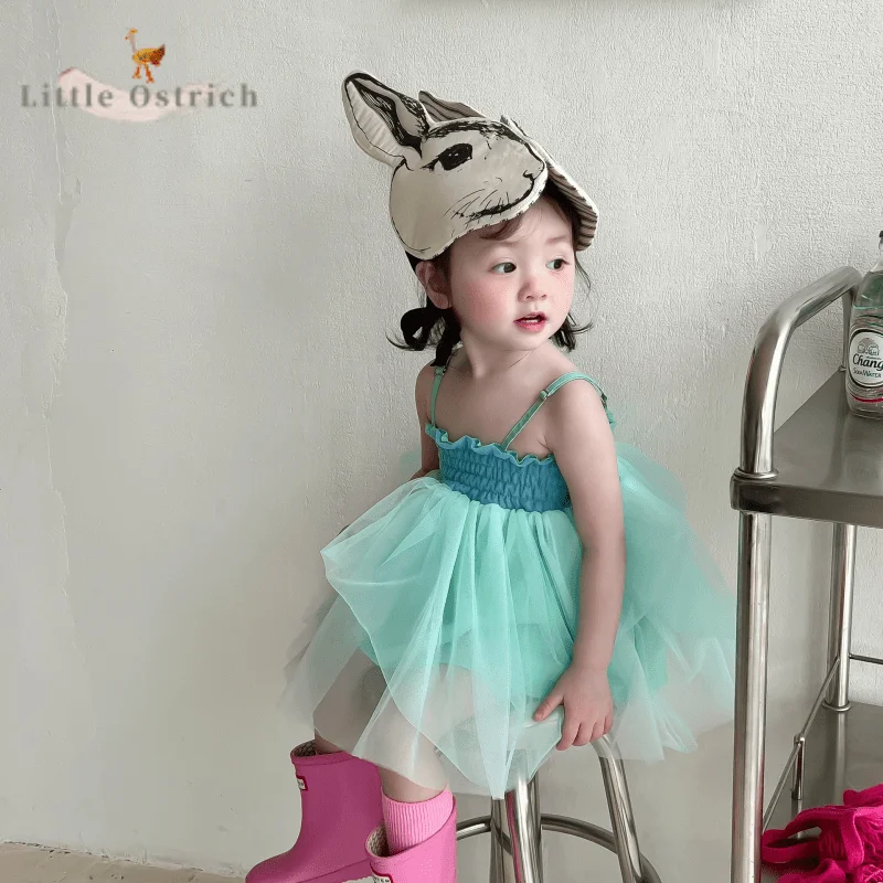 

Newborn Baby Girl Cotton Mesh Suspender Princess Dress Infant Toddler Sleeveless Party Summer Vest Dress Baby Clothes 9M-5Y