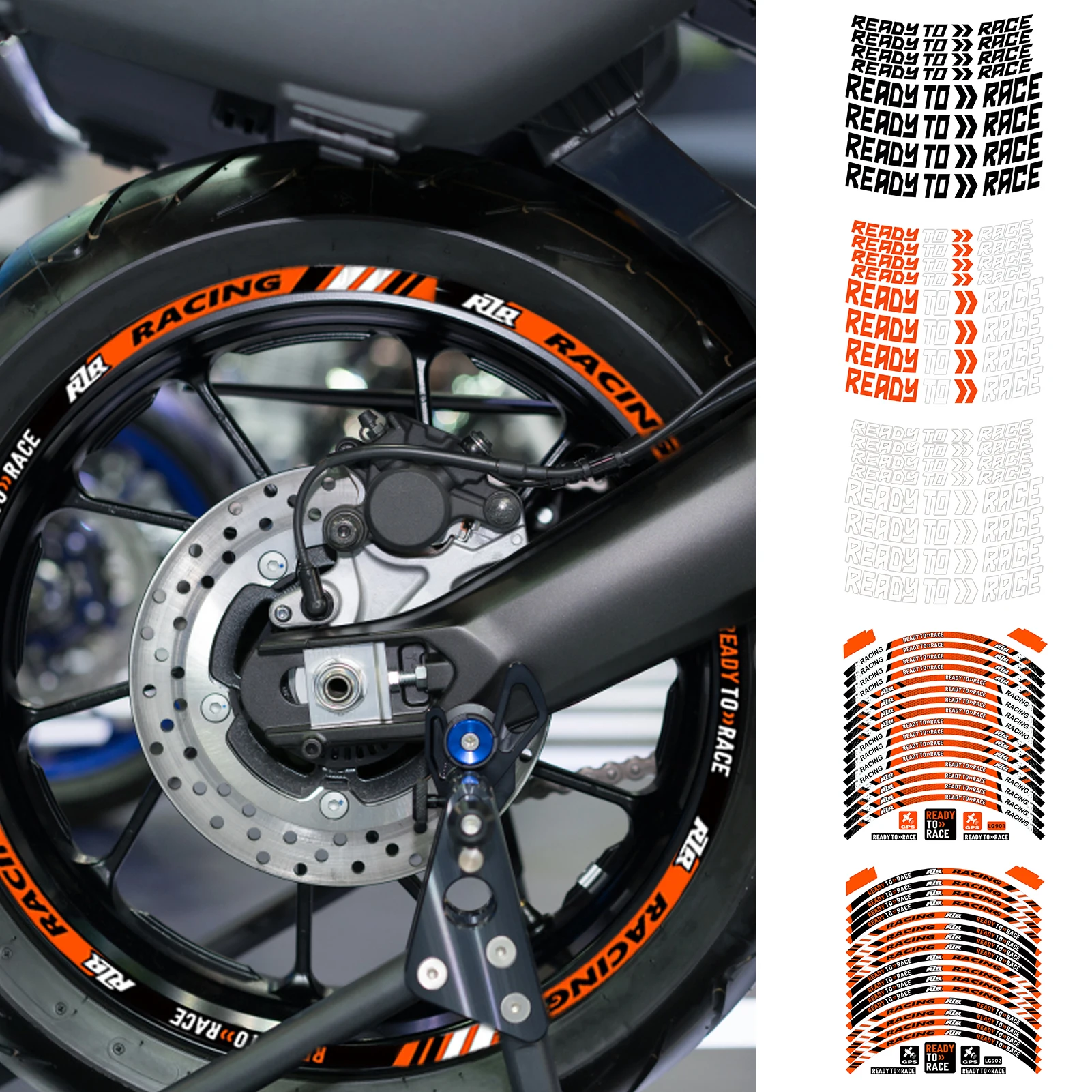 

Motorcycle Wheel Stickers Reflective Rim Strips Decals 17" Hub Accessories for Motorcycle Ready to Race 250 690 790 890 RC390