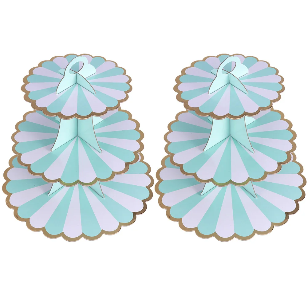 

2pcs Paper Cake Stand Three-tier Cupcake Stand Dessert Display Stand