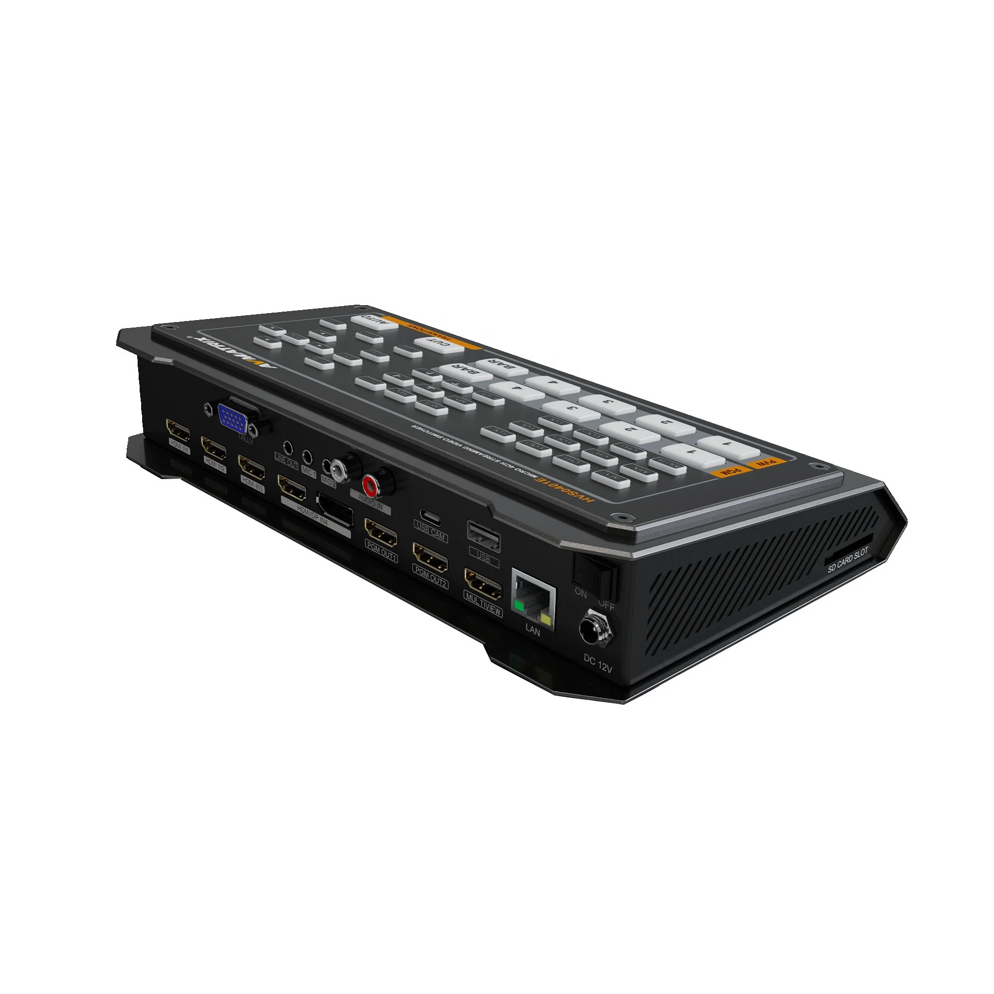 

AVMATRIX HVS0401E Broadcast 5 Channel HDMI/DP Video Streaming Switcher OBS live Stream Audio Mixer With PGM Recording