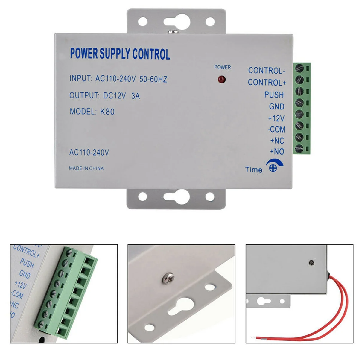 

2X K80 Door Access System Electric Power Supply Control DC 12V 3A Miniature Power/Electric Lock Power