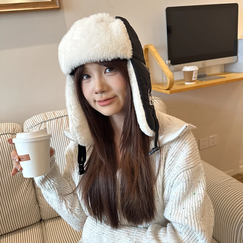 1 шт. шапка-бомбер для мужчин и женщин толстая теплая мотоциклетная шапка меховая