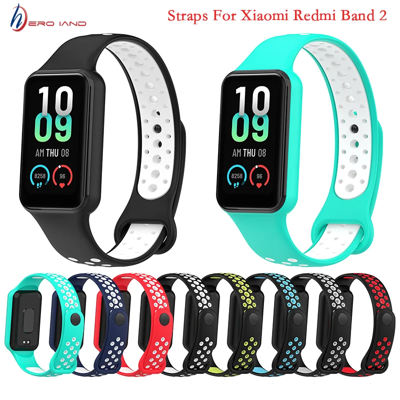 

Heroland Silicone Watch Strap For Xiaomi Redmi Band 2 Smart Watchband Replacement WristBand Bracelet Accessories +Protector Film