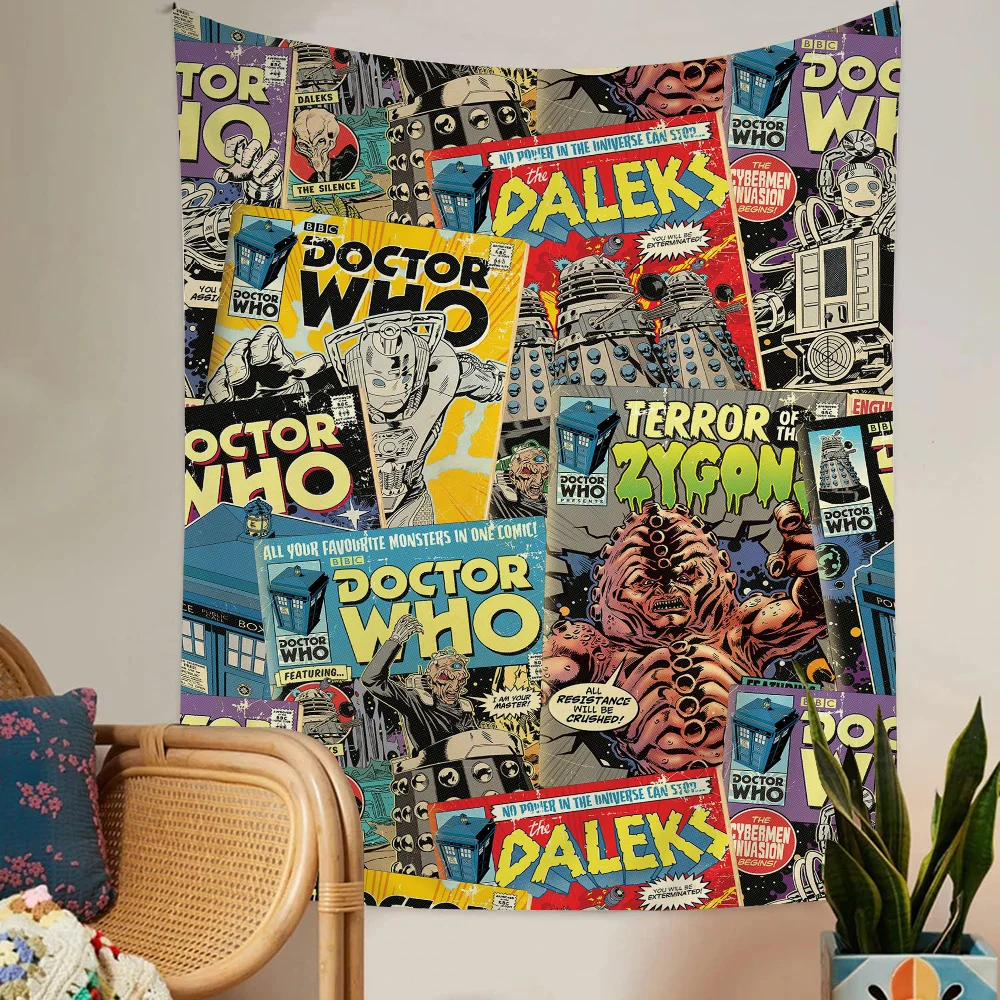 TV D-Doctor W-Whos Большой Настенный Гобелен С Принтом Sci-Fi Художественная Декоративная