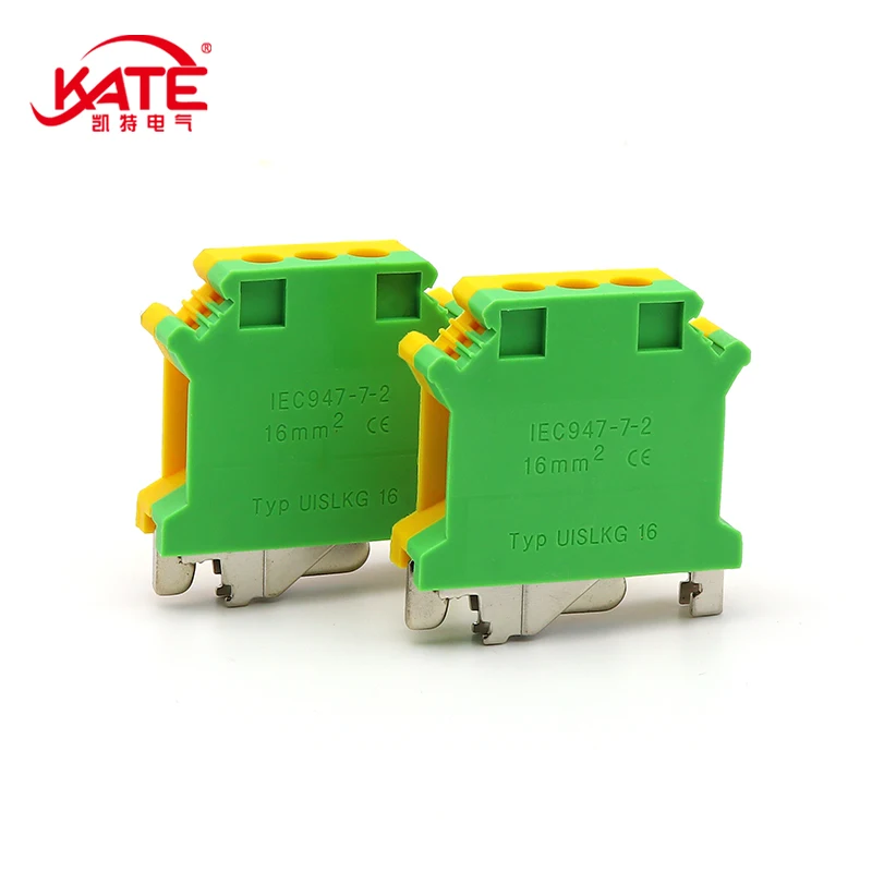 

10Pcs USLKG16N Ground Terminal 16mm² DIN Rail Terminal Block Electrical Wire Cable Connectors Power Distribution Box USLKG16