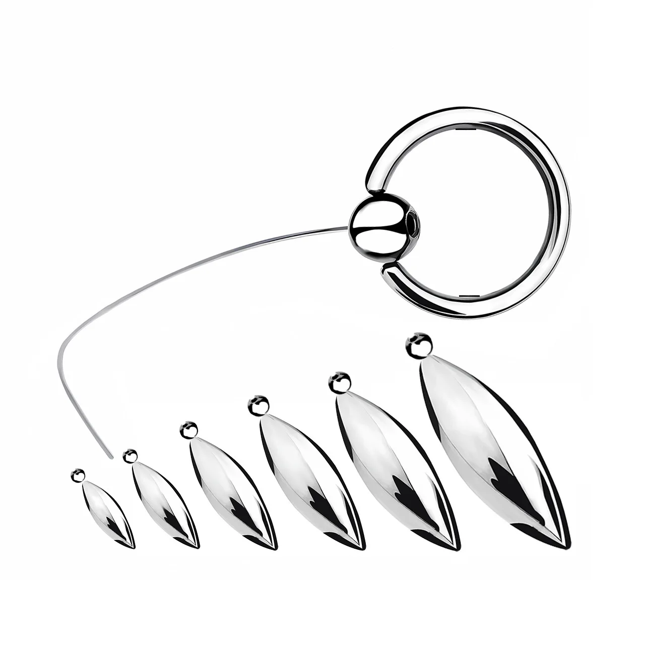 Металлический уретральный вытягивающий шар с ручкой для легкой и безопасной