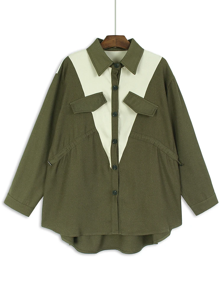 Женская свободная рубашка с длинным рукавом Повседневная универсальная