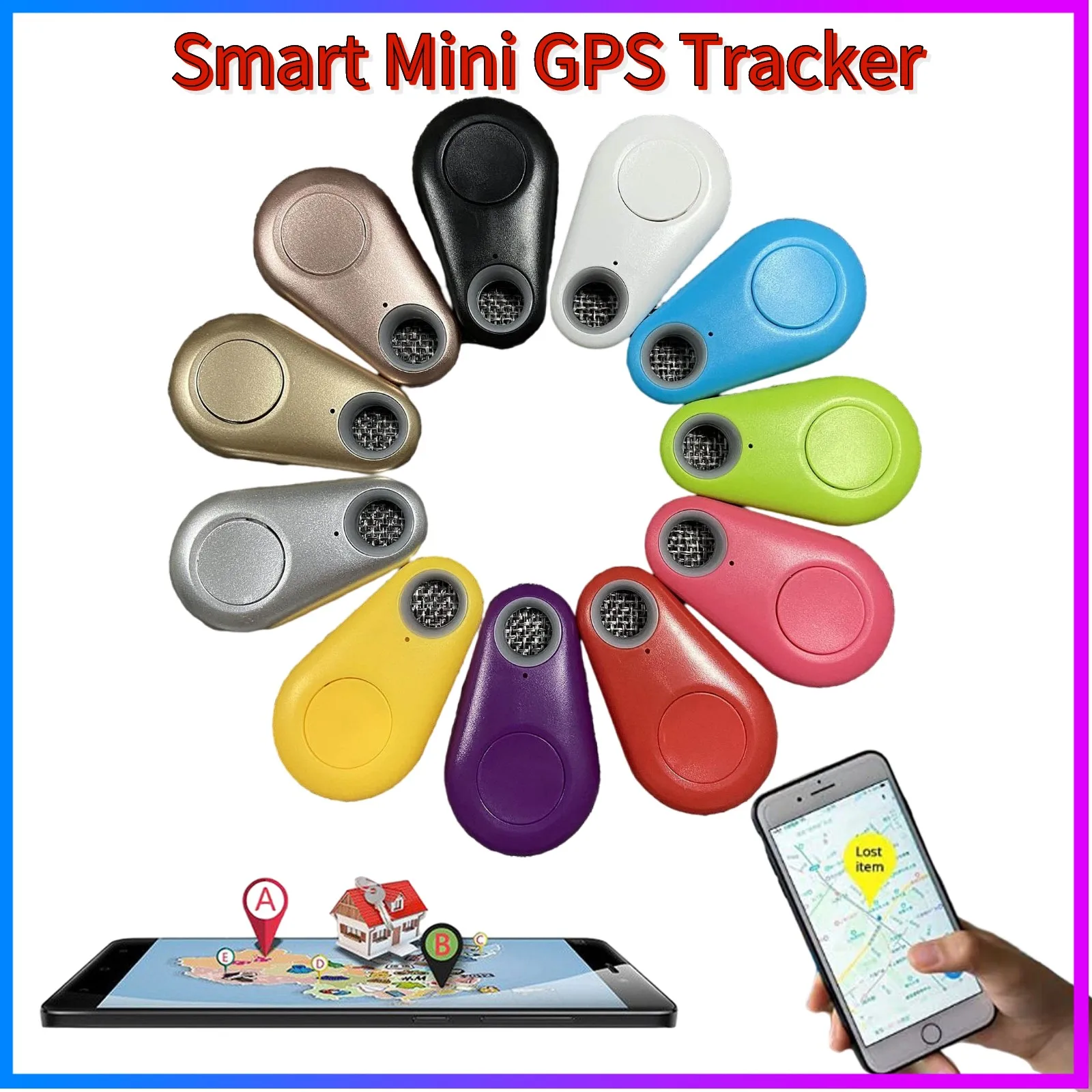 

Mini Anti-lost Keychain Smart Tag Bluetooth Finder Device GPS Bi-directional Alarm Tracker Phone Wallet Pet Child Key Locator