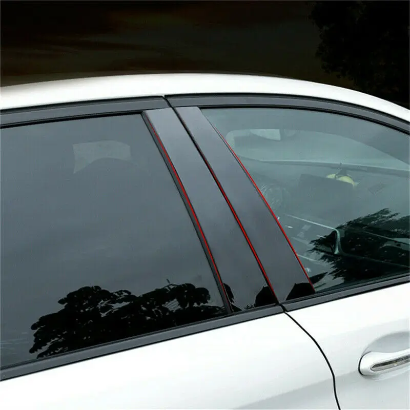 

6pcs/Set Car Door Window Pillar Posts Glossy Black Pillar Molding Cover Trim For Hyundai Tucson IX35 2018 2019 2020 2021