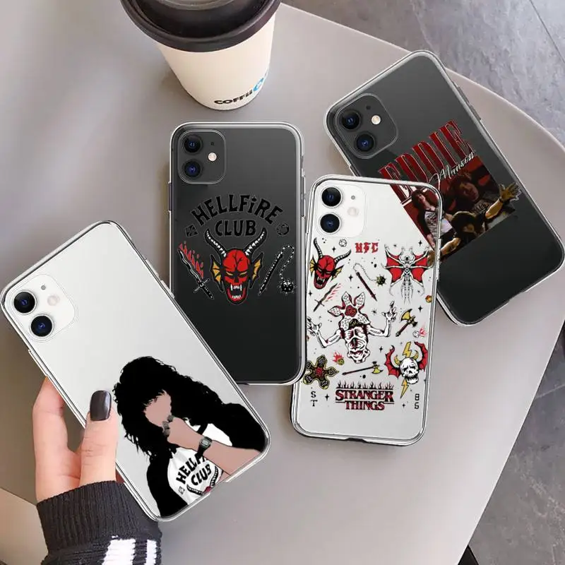 

Eddie Munson Hellfire club Phone Case Transparent soft For iphone 12 11 13 7 8 6 s plus x xs xr pro max mini