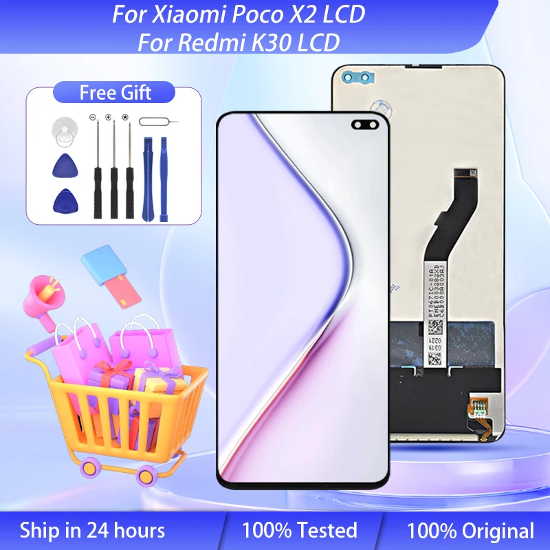 

Wholesale 6.67 Inch For Xiaomi POCO X2 LCD Touch Screen Panel Glass Digitizer Assembly For Redmi K30 Display Free Ship