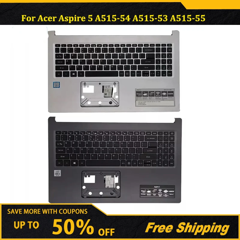 

95% NEW Palmrest With Keyboard For Acer Aspire 5 A515-54 A515-53 A515-55 A515-55G S50-51 N18Q13 Original Bottom Case Lower Cover