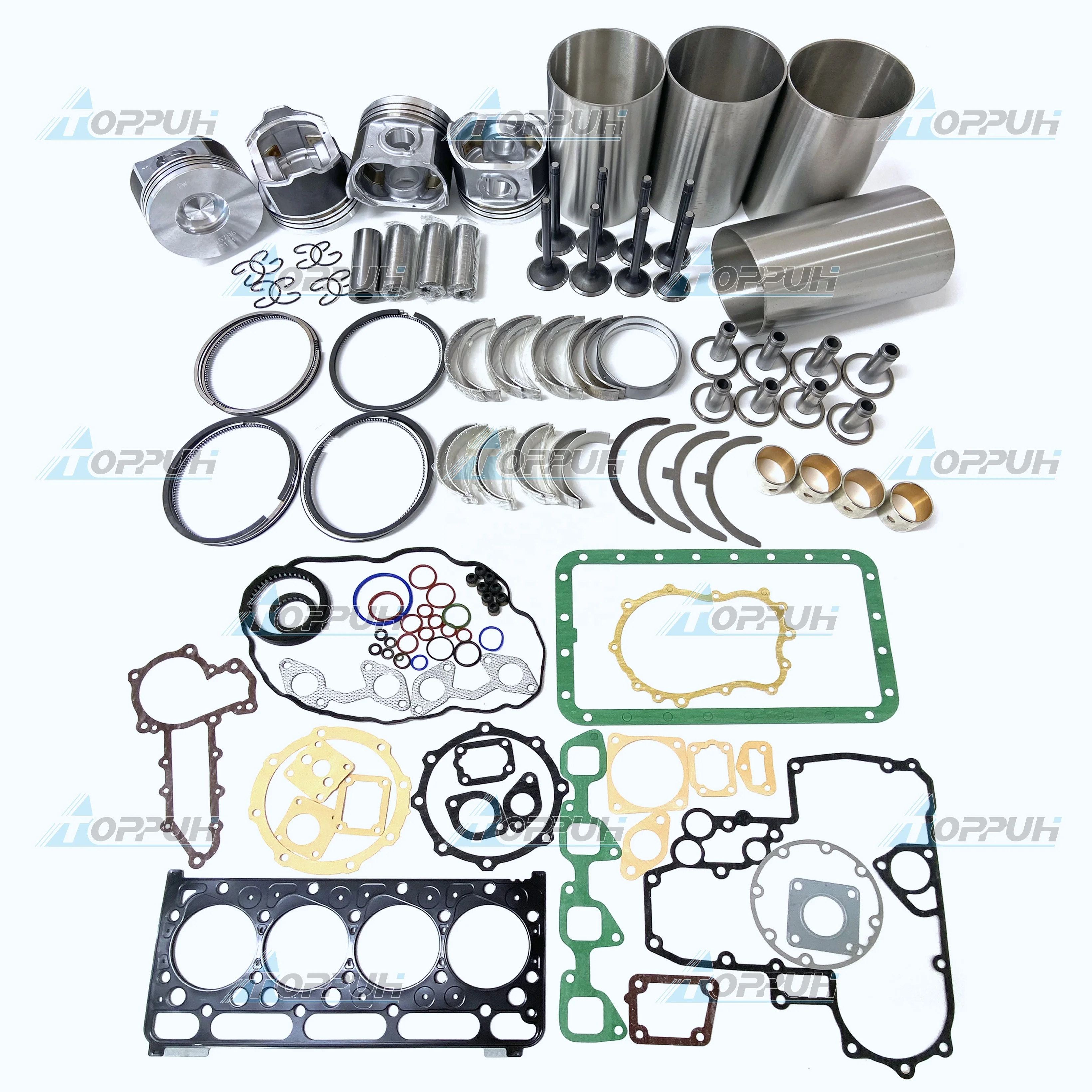 

V2203 Engine Rebuild kit Cylinder Liner Piston Ring Bearing Gasket for Kubota V2203 Thomas bobcat Scat Track Overhaul Kit