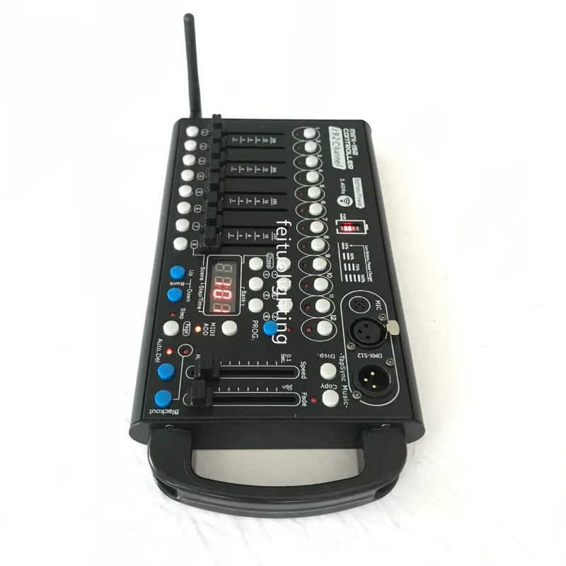 

Battery Wireless Mini 192 DMX Controller DMX512 Controller For Stage Lighting Par Wall Washer Or Moving Head Light