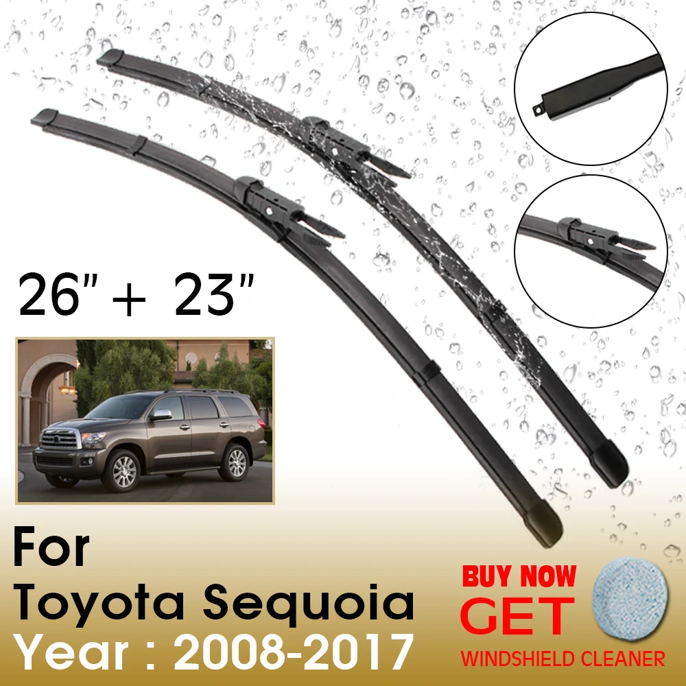 

Car Wiper Blade For Toyota Sequoia 26"+23" 2008-2017 Front Window Washer Windscreen Windshield Wipers Blades Accessories