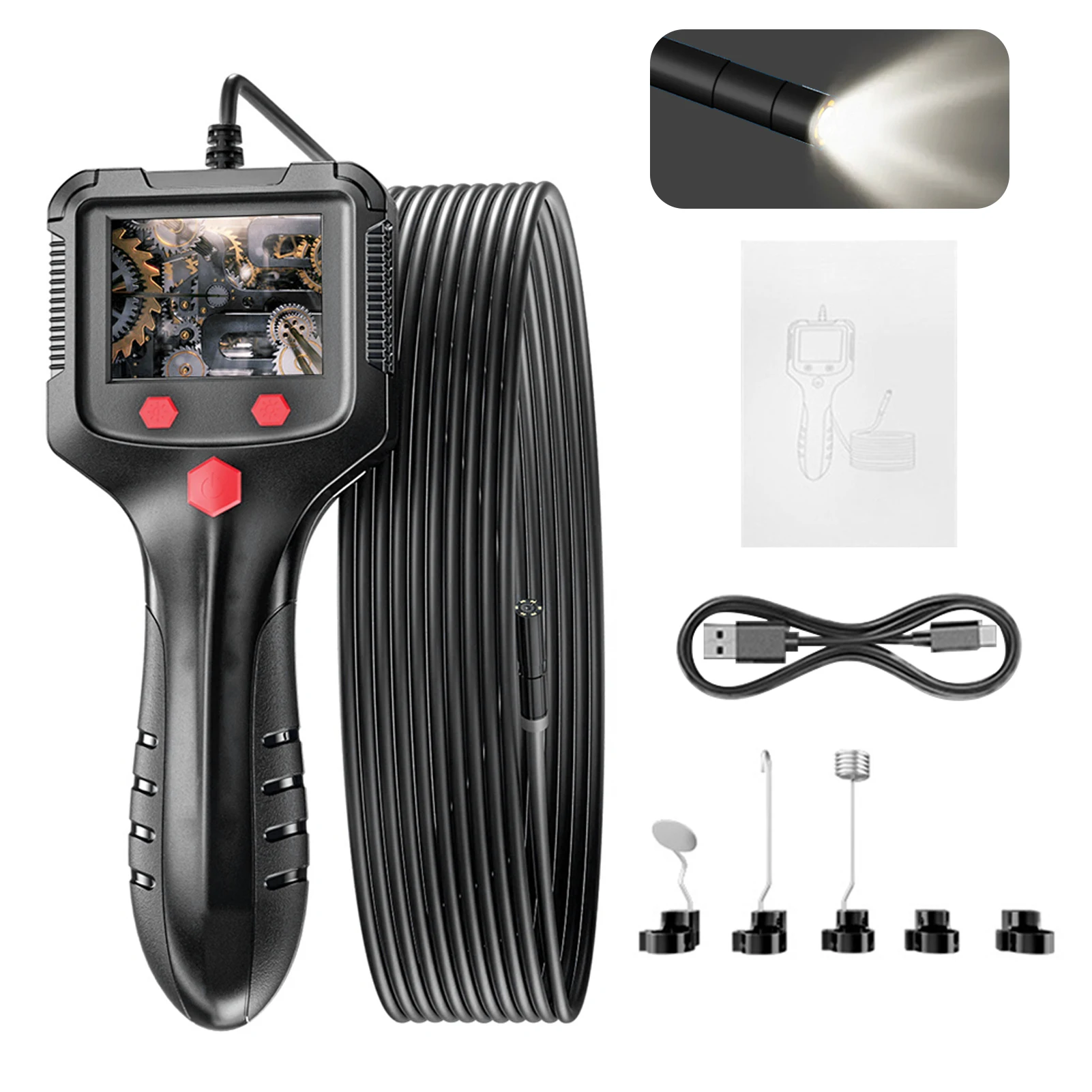 

Handheld Sewer Detection USB HD Screen Bentable Hose High Resolution Underwater LED Lights Endoscope Camera IP67 Waterproof