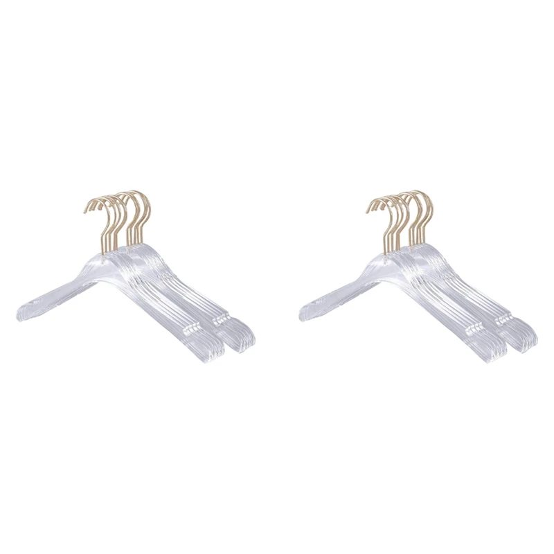 

20 Pcs Clear Acrylic Crystal Clothes Hanger With Gold Hook, Transparent Luxury Shirts Dress Hanger With Notches