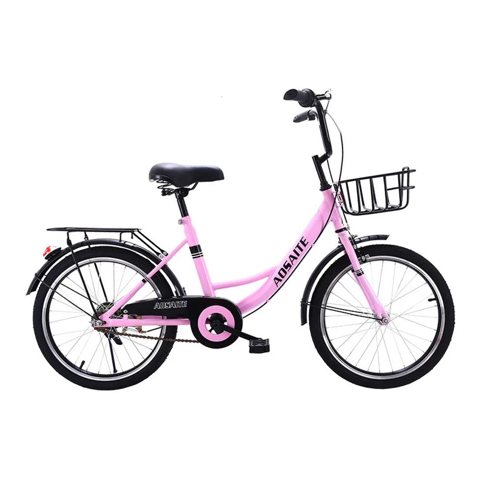 

16/20 Inch Single Speed Bicycles High Carbon Steel Adjustable Height Front And Rear Dual Brakes With Seat Basket Bike